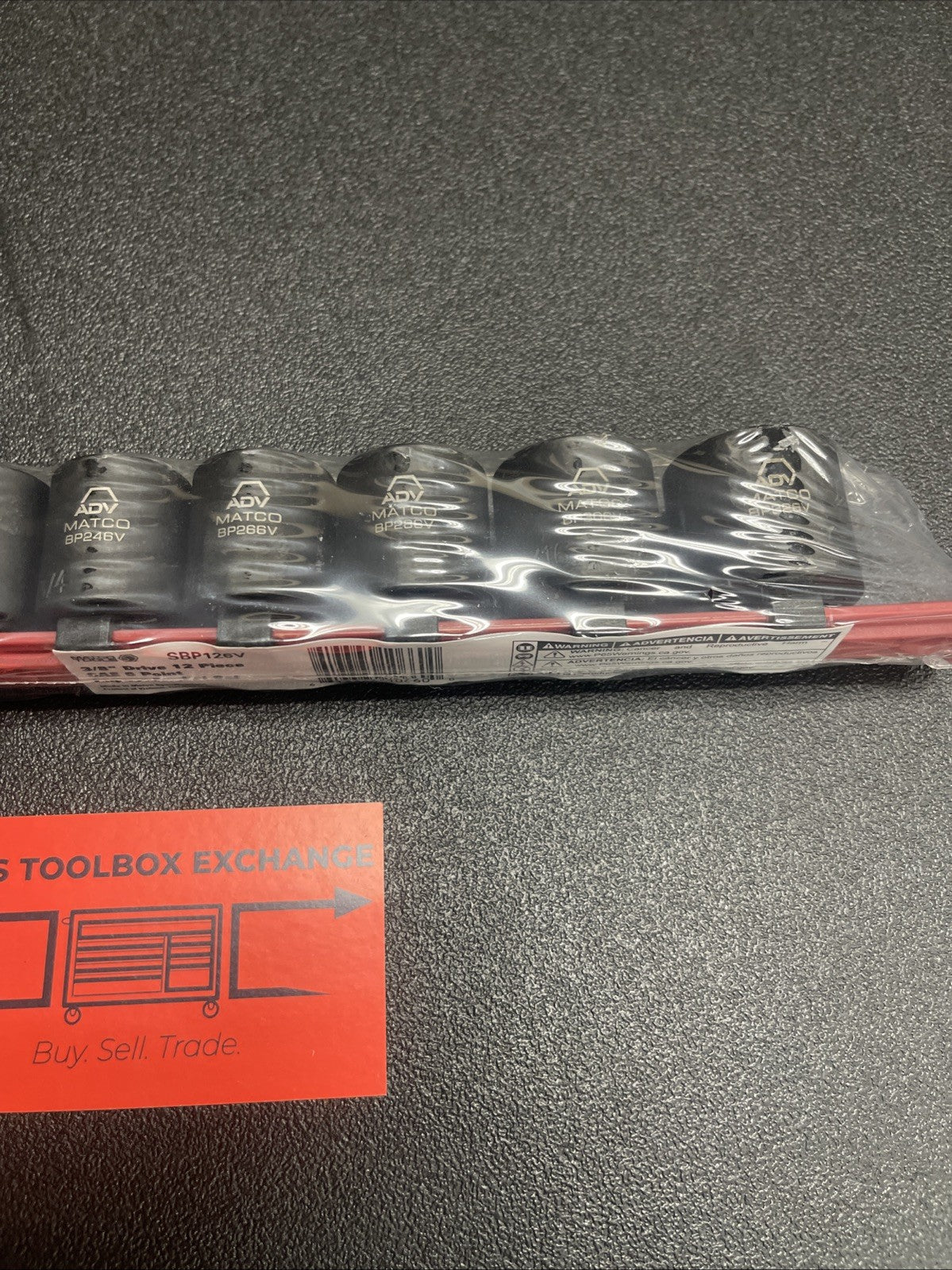 Matco Tools SBP126V 12-Pc 3/8" Drive SAE 6-Point ADV Impact Socket Set 5/16"-1"