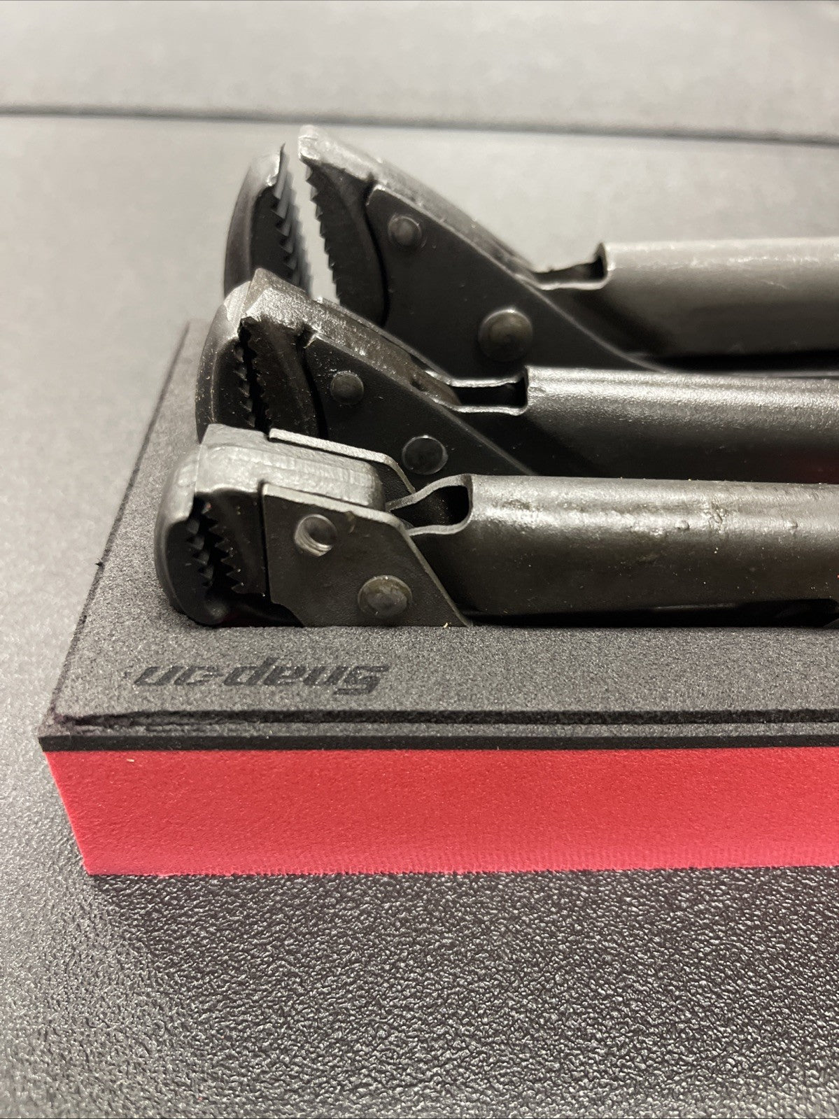 Snap-on Tools SPAIN NEW RED 3-Piece Quick Adjust Plier Wrench Foam Set PWZ300FR
