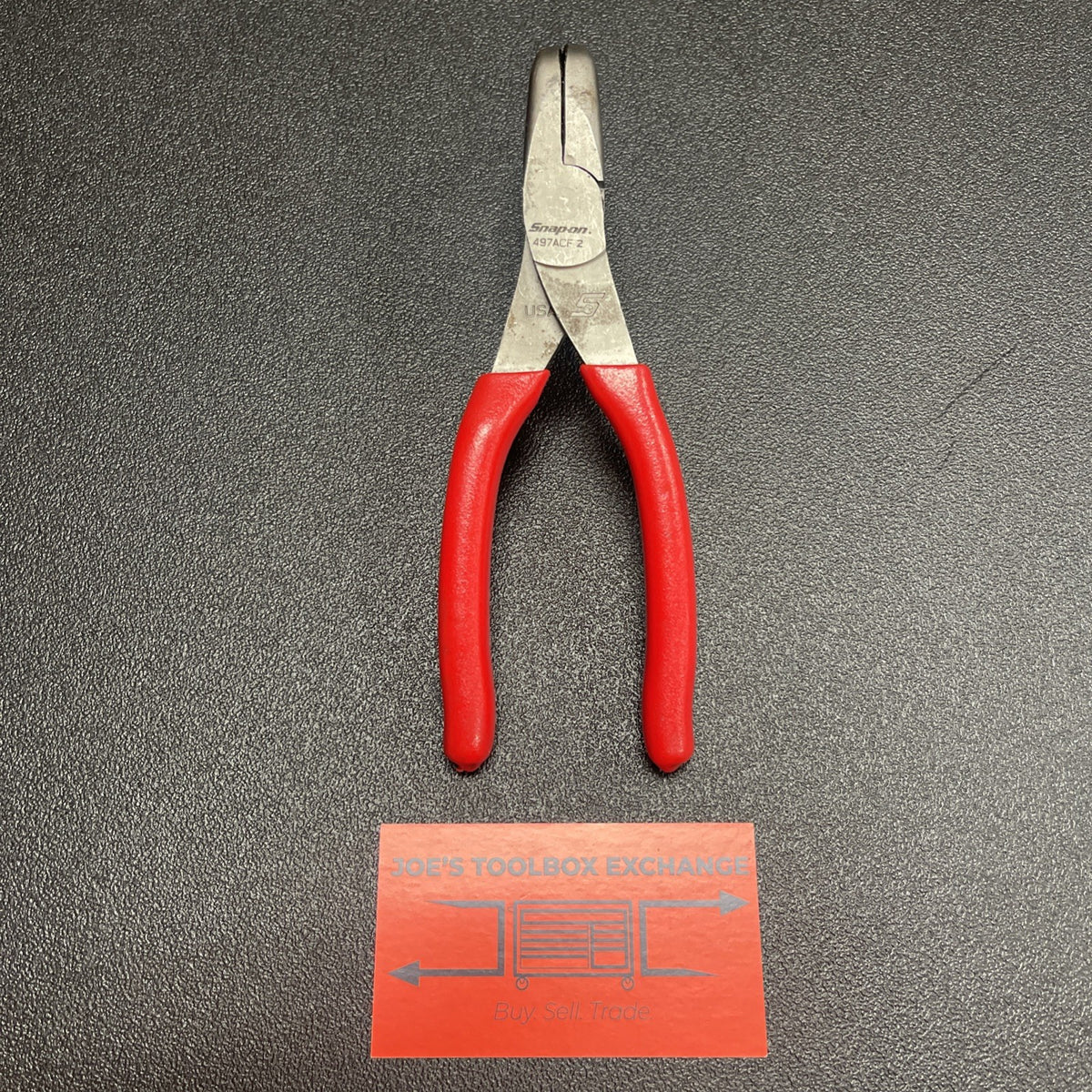 Snap-on Tools Red Soft Grip 7" 90⁰ Angle Jaw Needle Nose Pliers 497ACF