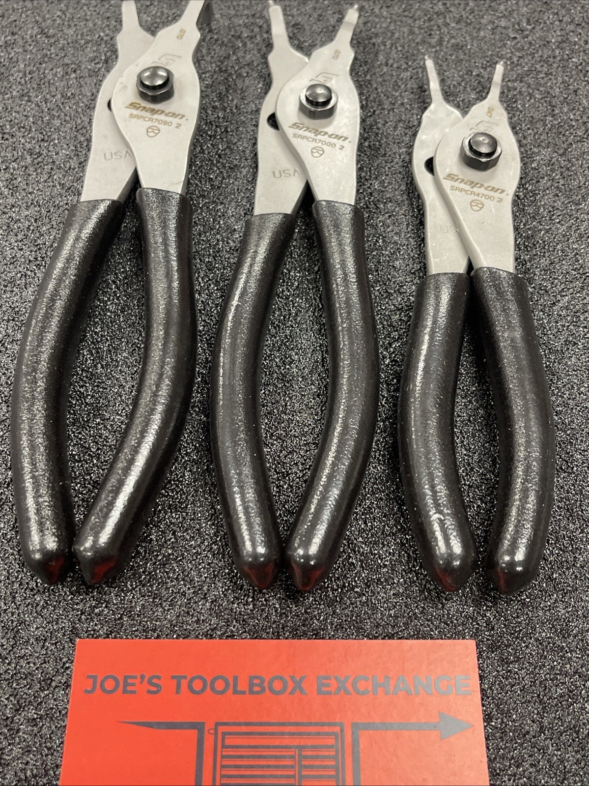 Snap-on Tools USA NEW 3pc BLACK Soft Grip Tip Snap Ring Pliers Lot Set