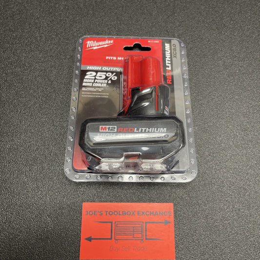 Milwaukee M12 High Output XC5.0 Lithium-Ion Battery Pack - Red (48-11-2450)