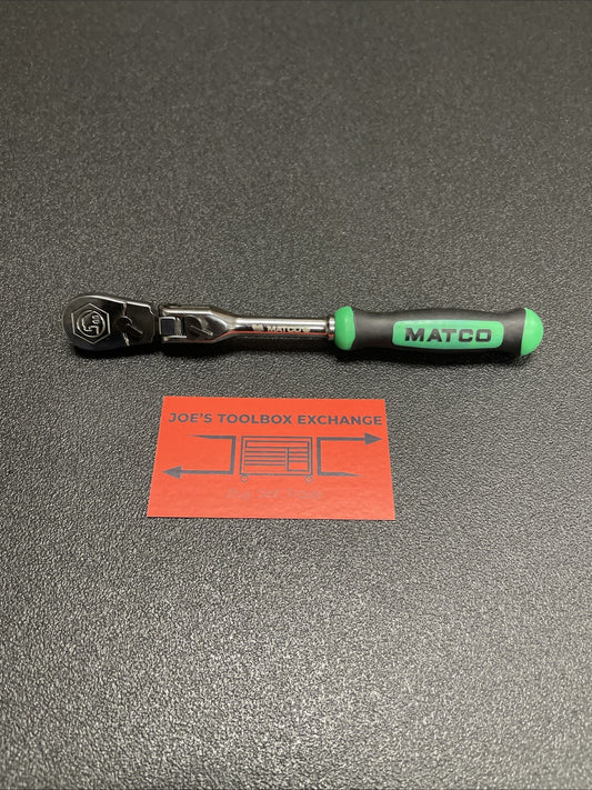 NEW! Matco Tools AFR68LFG 1/4” Locking Flex Head Ratchet 7-3/4” Green