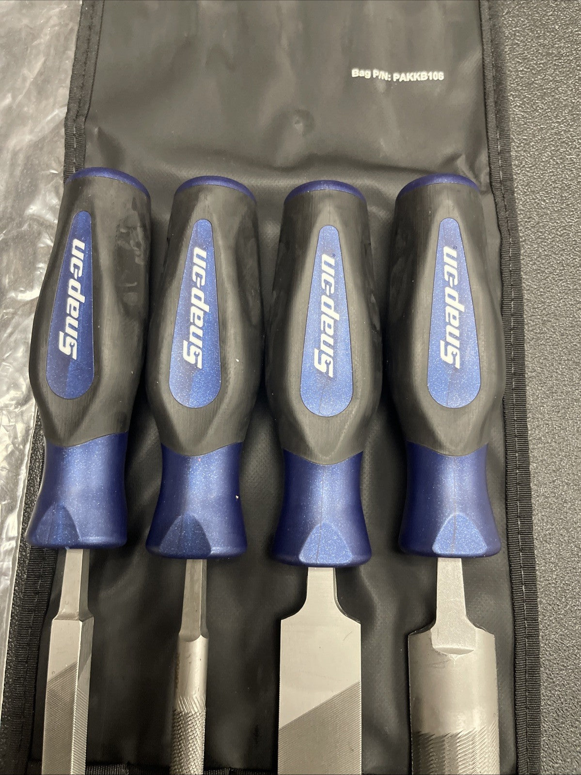 Snap-on Tools PORTUGAL NEW 4-Piece POWER BLUE Mixed File Set SGHBF600AMB