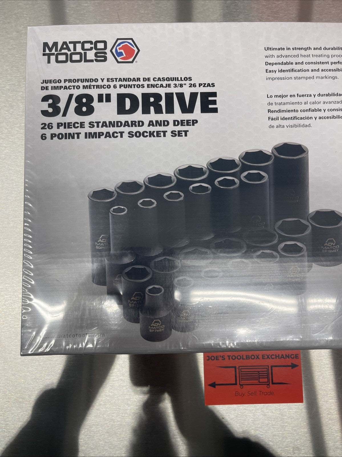 MATCO TOOLS ADV SBPM266V 26-Piece METRIC Impact Standard & Deep Socket Set