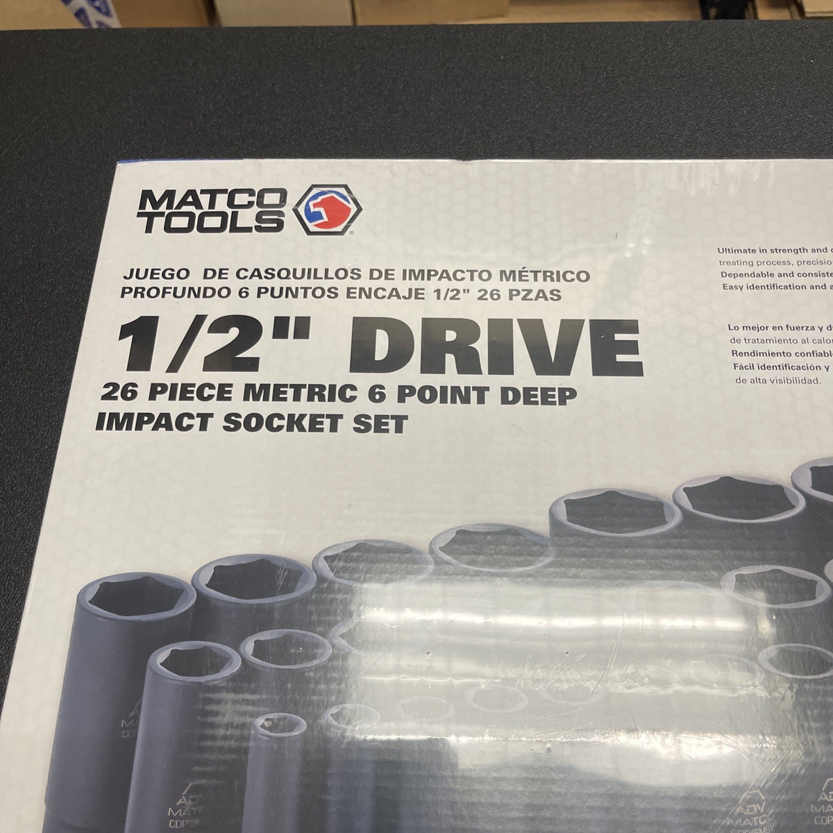 MATCO 26 Piece 1/2" Drive Metric 6 Point ADV Deep Impact Socket Set SCDPM266V