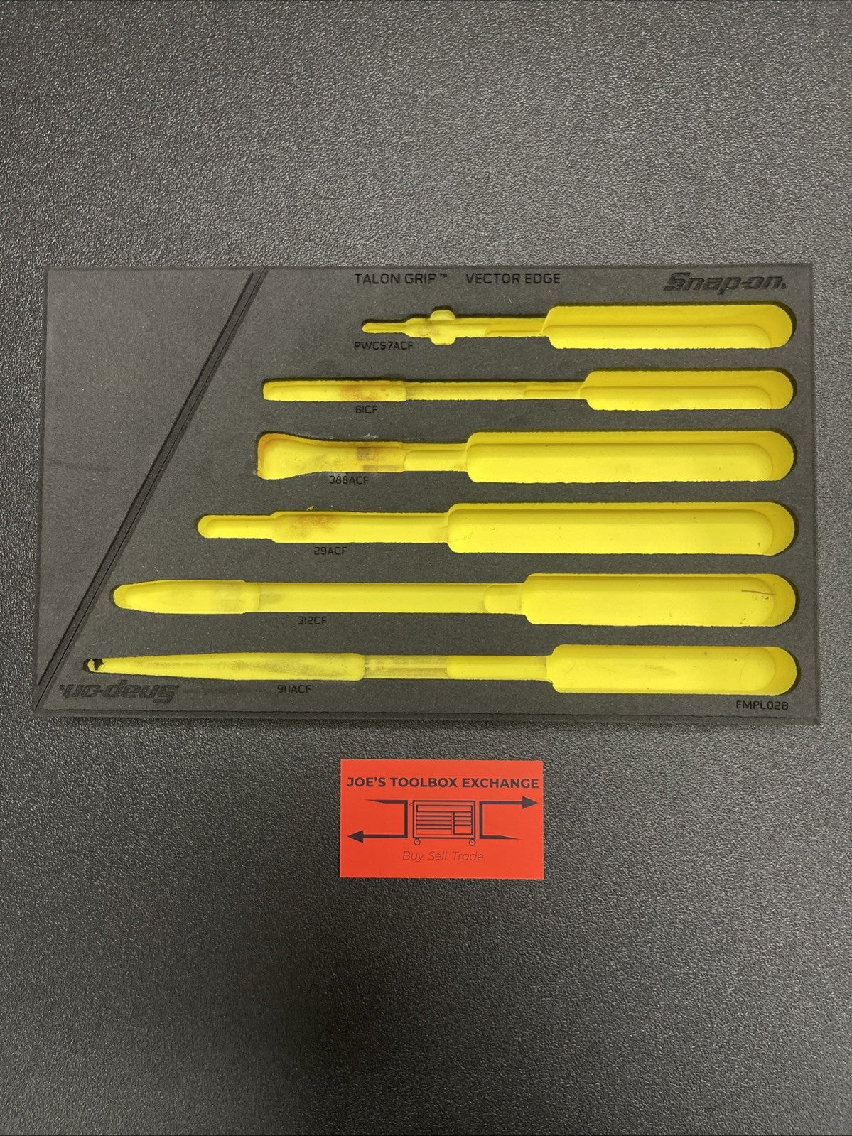 Snap-on fmpl02hv FMPL02B foam organizer6pc essential plier set Hi Viz Yellow