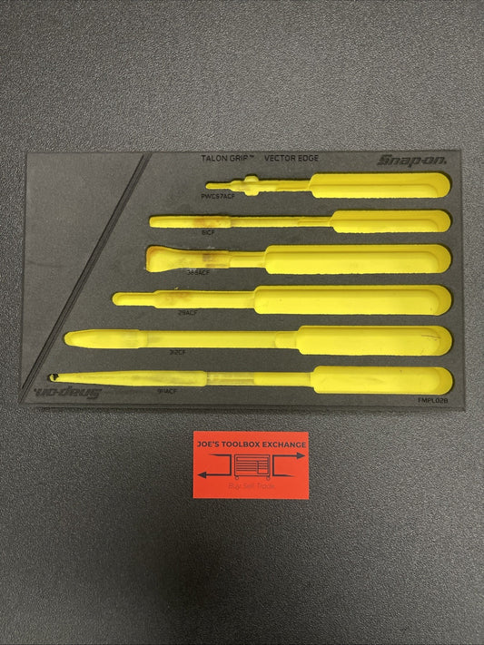 Snap-on fmpl02hv FMPL02B foam organizer6pc essential plier set Hi Viz Yellow