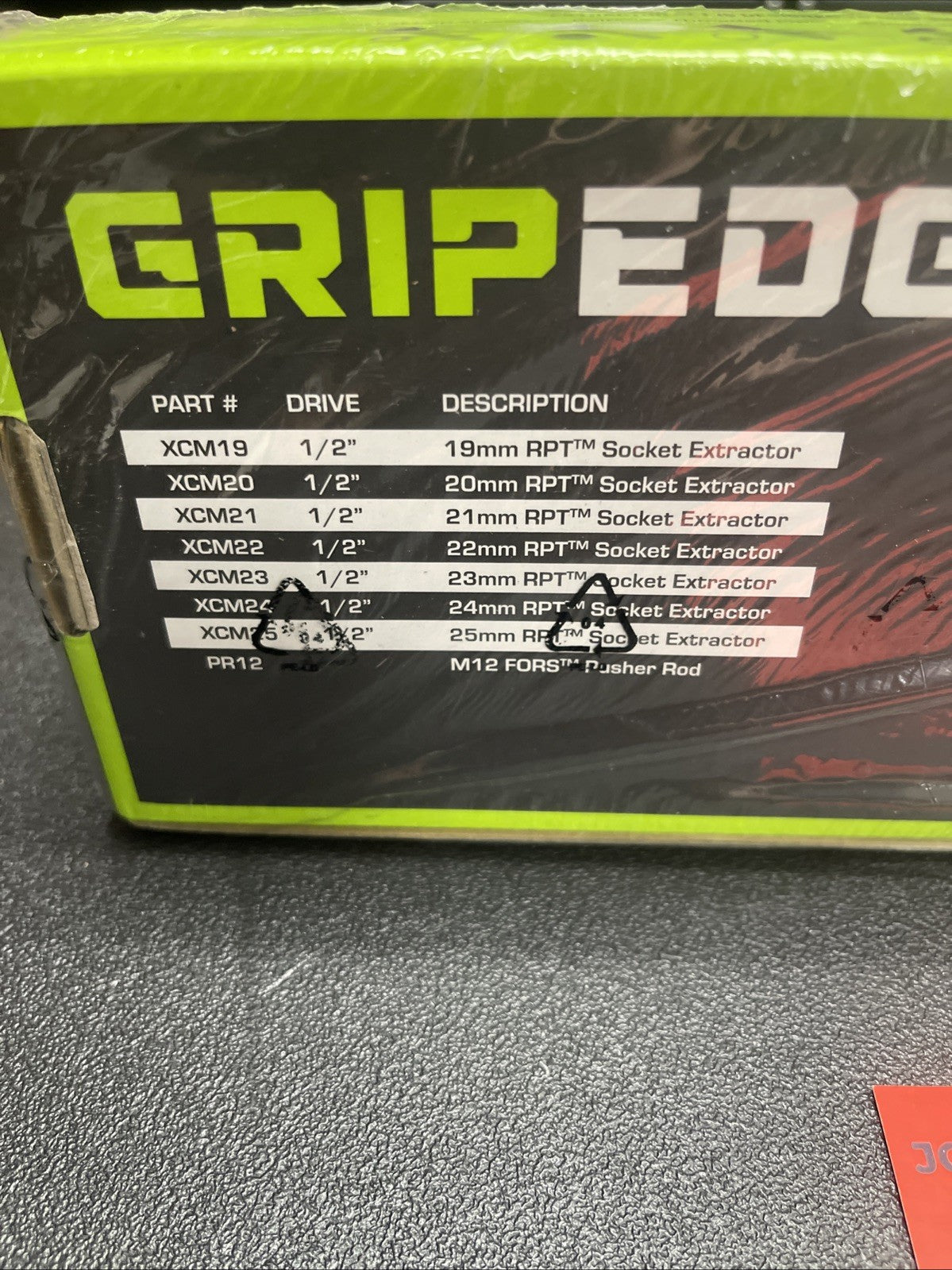 GRIPEDGE Tools | 7-PC XCM7S; 1/2'' Drive Metric RPT Socket Extractor Set | Size