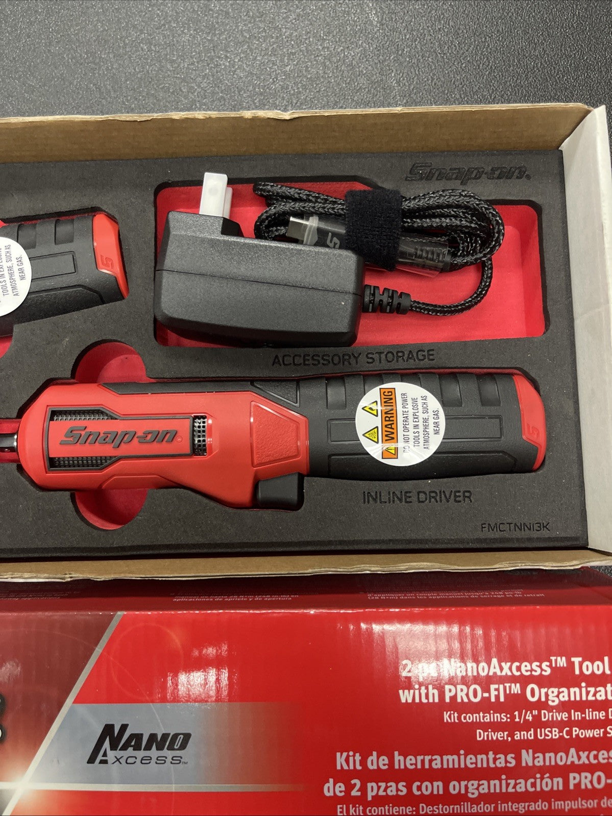 SNAP ON TOOLS NEW CTNN13KF Nano/Axcess Tool Kit RED  1/4" Drive 2Pc All Pieces