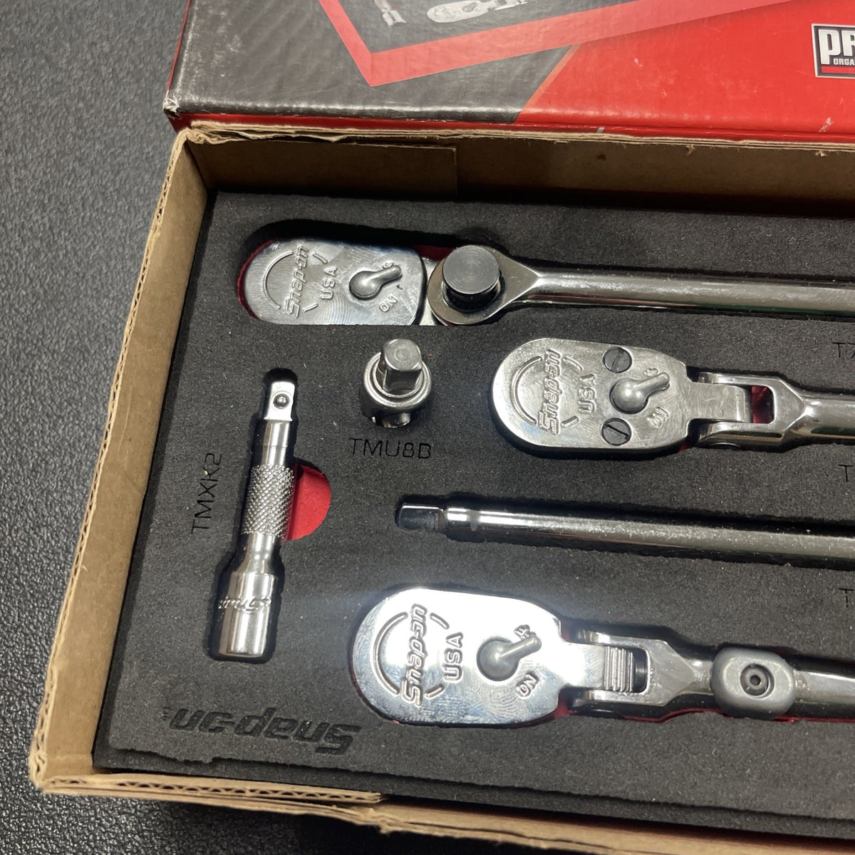 Snap-on 8pc RAT108ESSFR Essential Ratchet Extension Set Pro-Fl Foam Organization