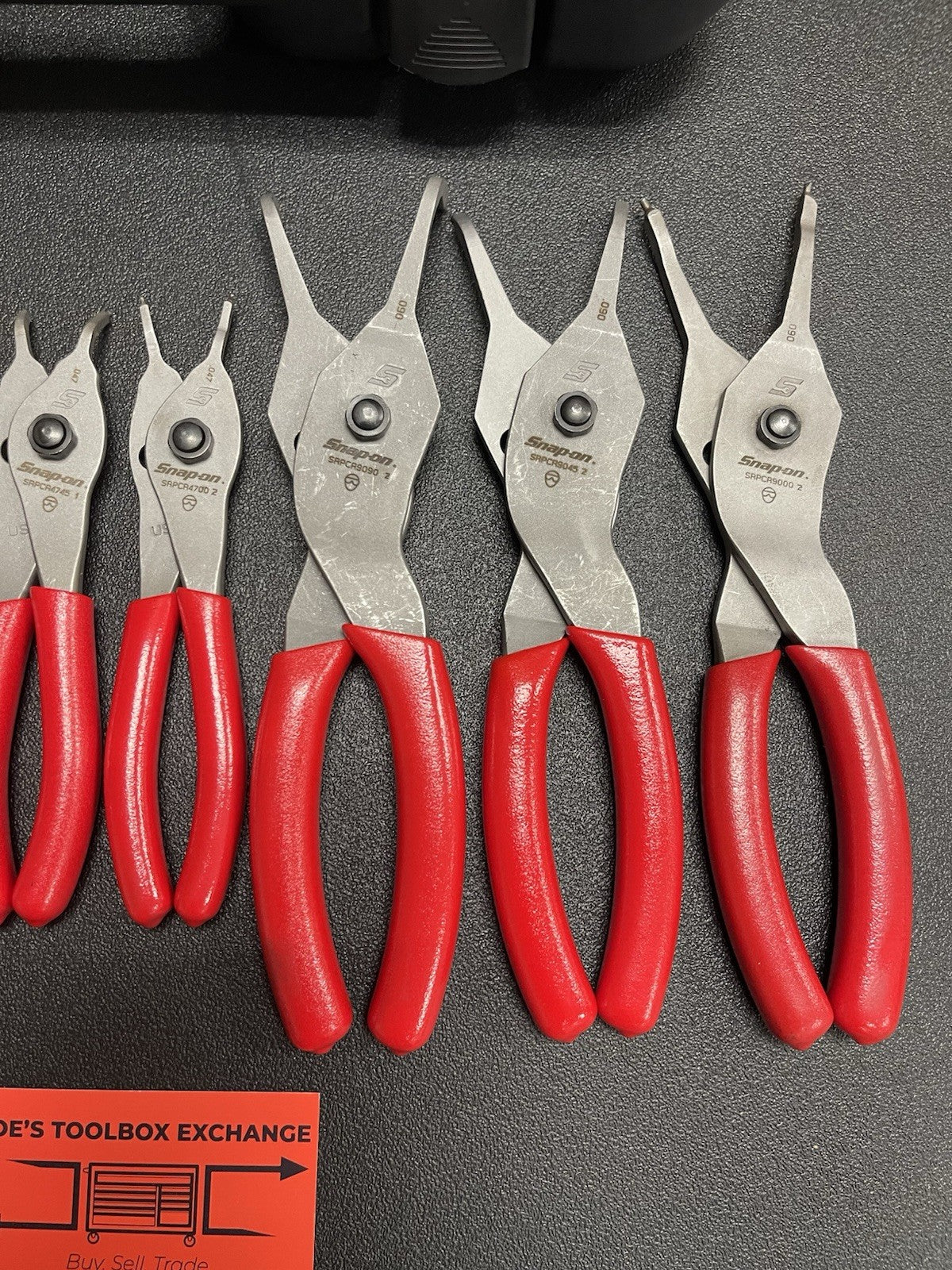SNAP-ON SRPCR112 12 Pc. Snap Ring Pliers Set W/Foam Padded Case Red