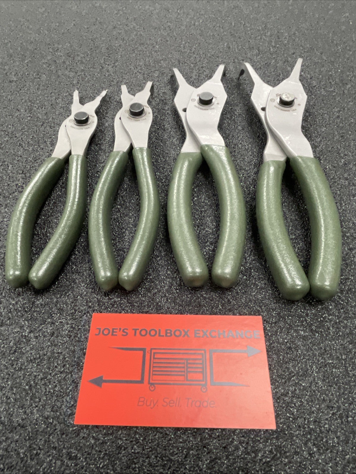 Snap-on Tools USA NEW 4-Piece COMBAT GREEN Soft Grip Snap Ring Pliers Lot Set