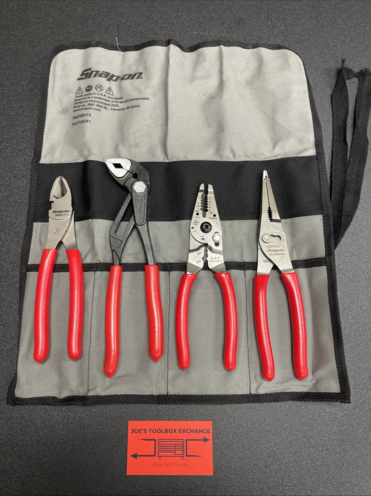 NEW Snap On 4pc Plier Set ( 388ACF + PWCS9AF + LN47ACF + AWPBX10) PL4TGKB1