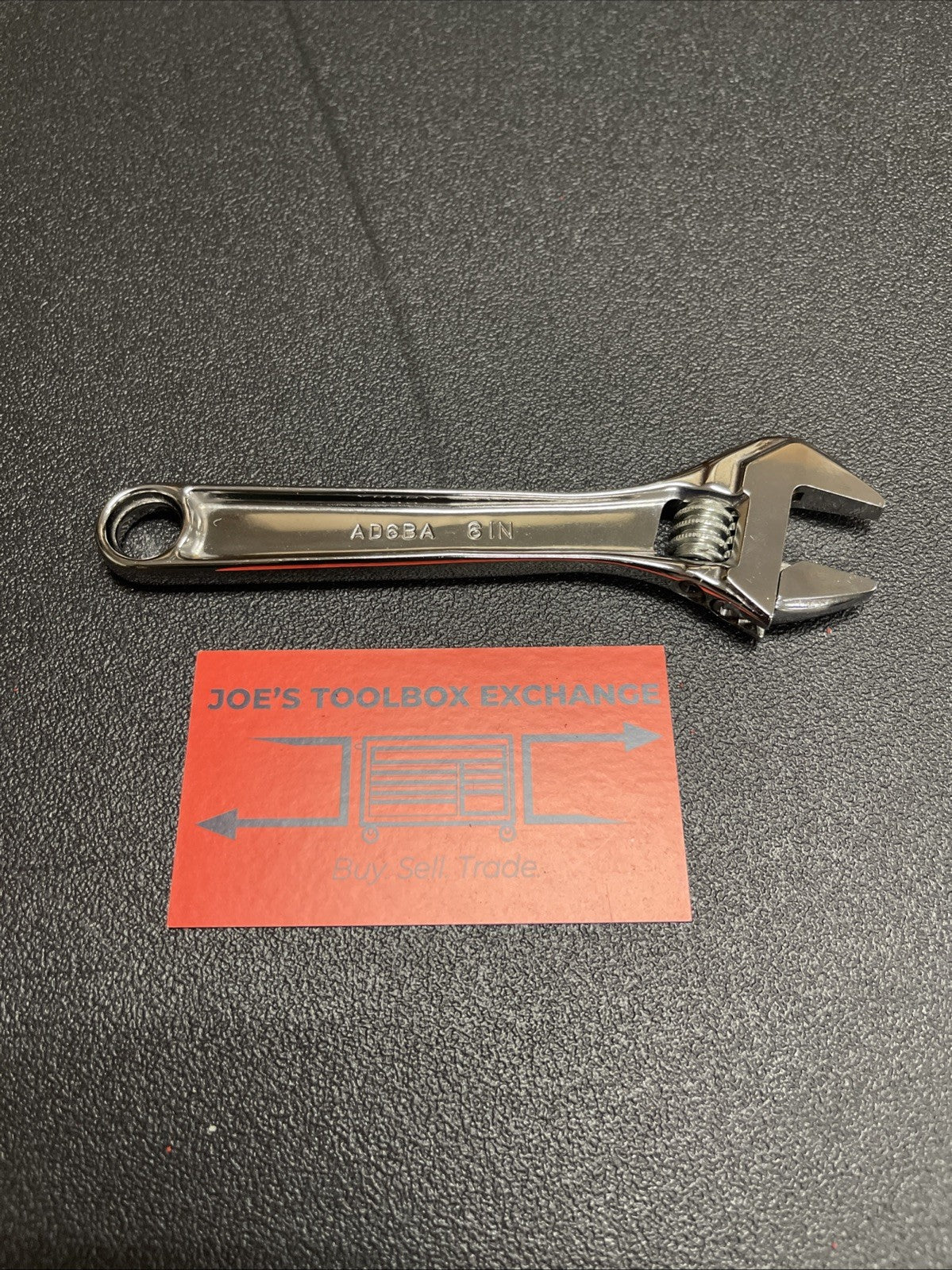 Snap-on Tools 6" Length Chrome Smooth Jaw Adjustable Wrench AD6BA