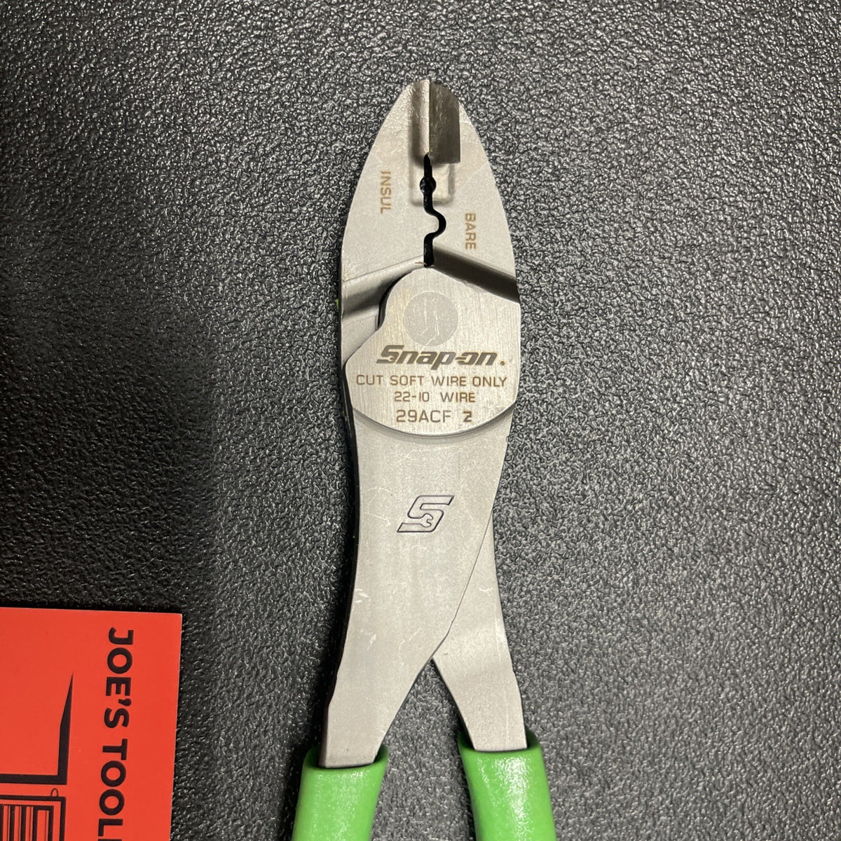 Snap-on Tools USA NEW GREEN Soft Grip 9" Wire Terminal Crimping Tool 29ACFG