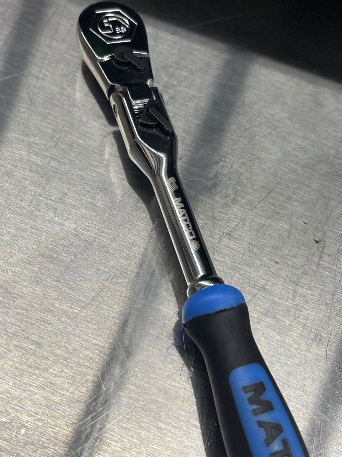 NEW! Matco Tools AFR68LFB 1/4” Locking Flex Head Ratchet 7-3/4” Blue