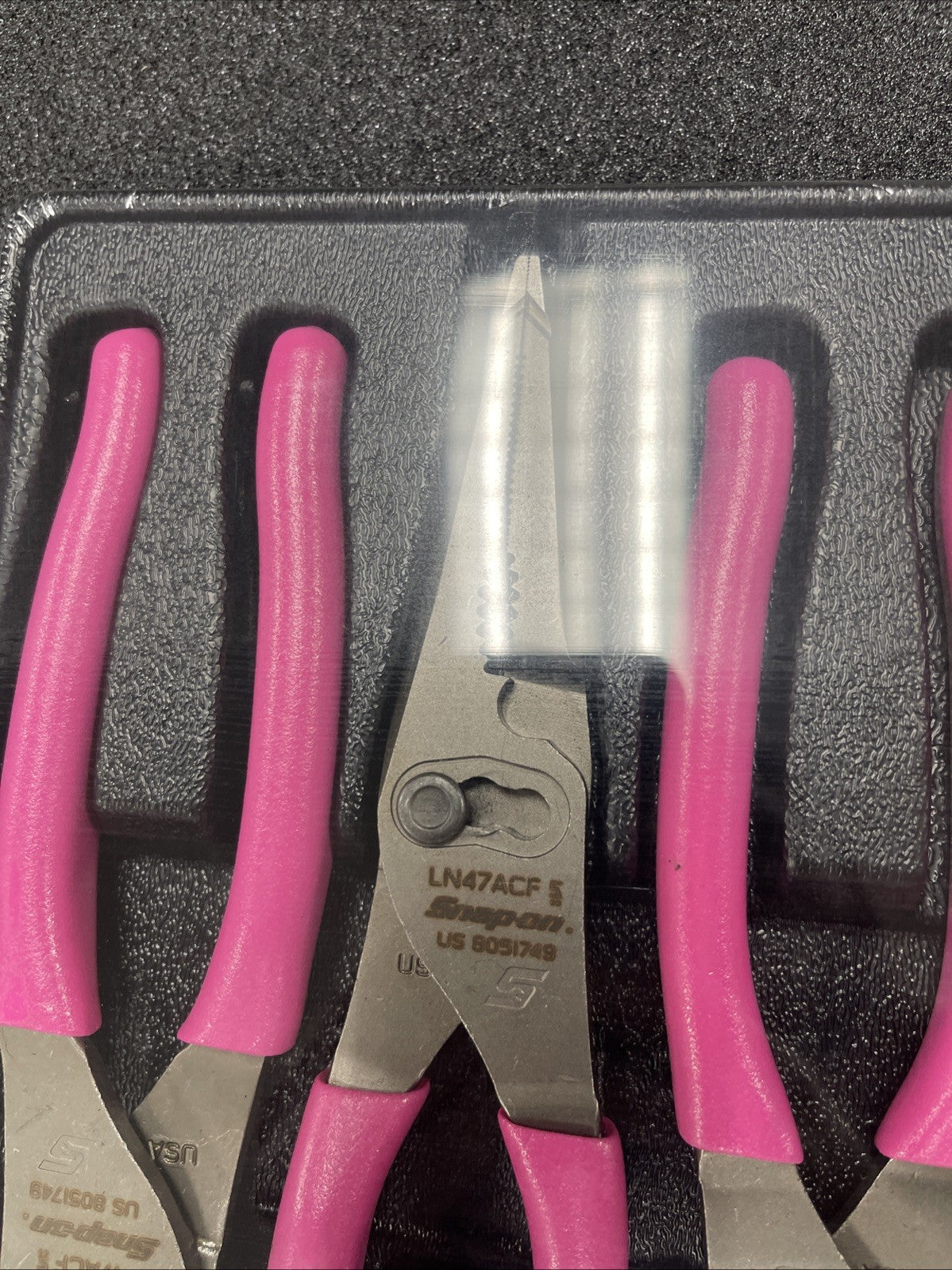 Snap-on Tools USA NEW 3pc ELECTRIC PINK 8” Slip Joint Pliers Set PL347ACFEP