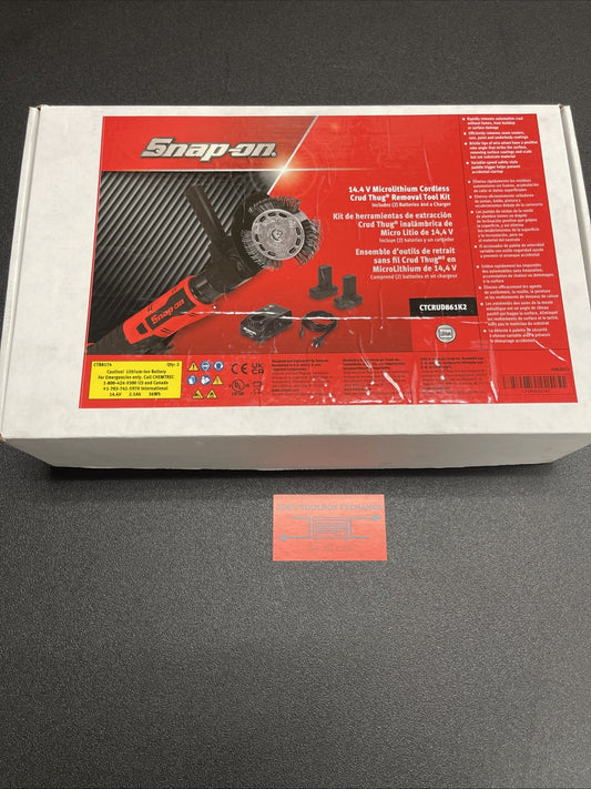 NEW SNAP ON CTCRUD861K2 14.4 V CORDLESS CRUD THUG REMOVAL TOOL KIT X2 Batteries