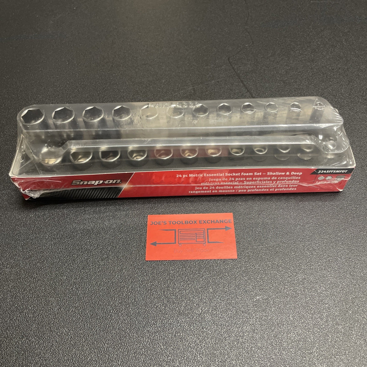 Snap-on 224SFFSMFDT 24 Metric Essential Socket Foam Set Shallow & Deep 8-19mm