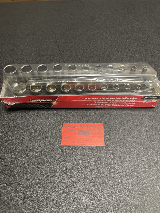 Snap-on Tool 222SFFSFHV 22pc 3/8"dr 1/4-7/8" Shallow/Deep Socket Foam Set Hi-Viz