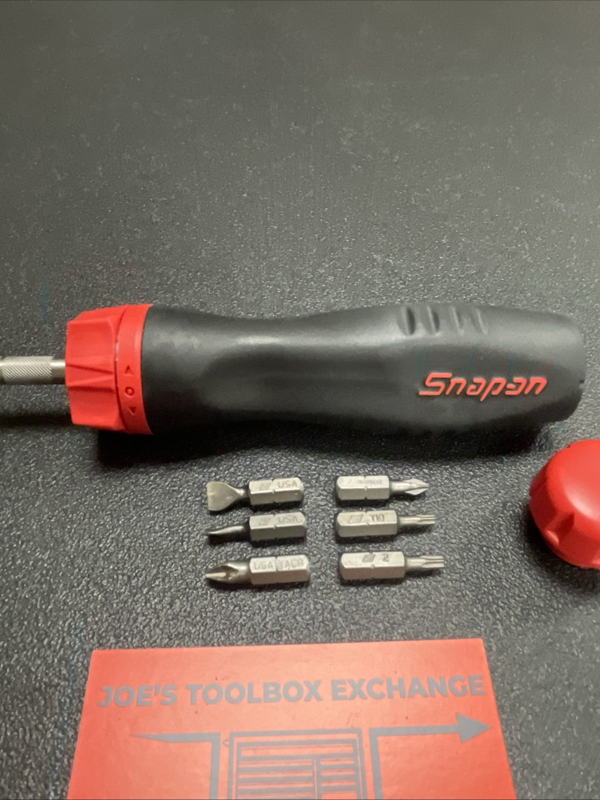 Snap On sgdmrc4a soft grip standard ratcheting screwdriver with 6 bits new