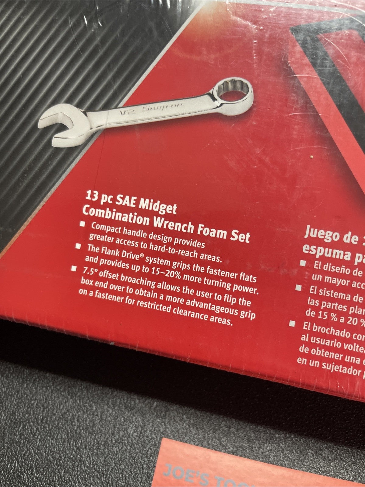 SNAP ON OXISAE01FBR SAE 3/16"- 3/4" 13pc 12Pt  Midget Combo Wrench Set Red Foam