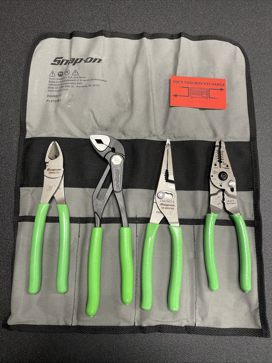 NEW Snap On 4pc Plier Set ( 388ACF + PWCS9AF + LN47ACF + AWPBX10) PL4TGKB1G