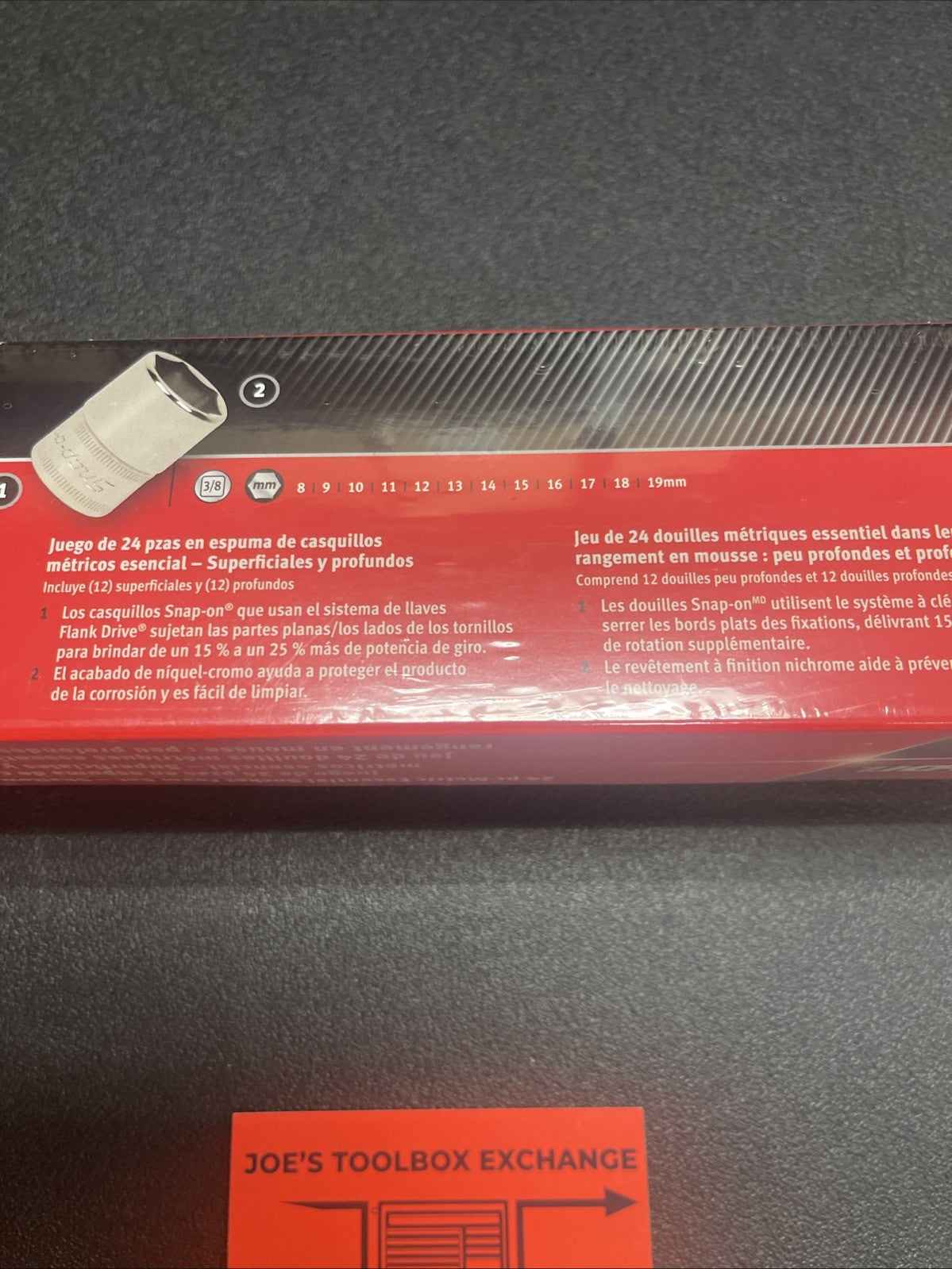 Snap-on 224SFFSMFHV 24 Metric Essential Socket Foam Set Shallow & Deep 8-19mm