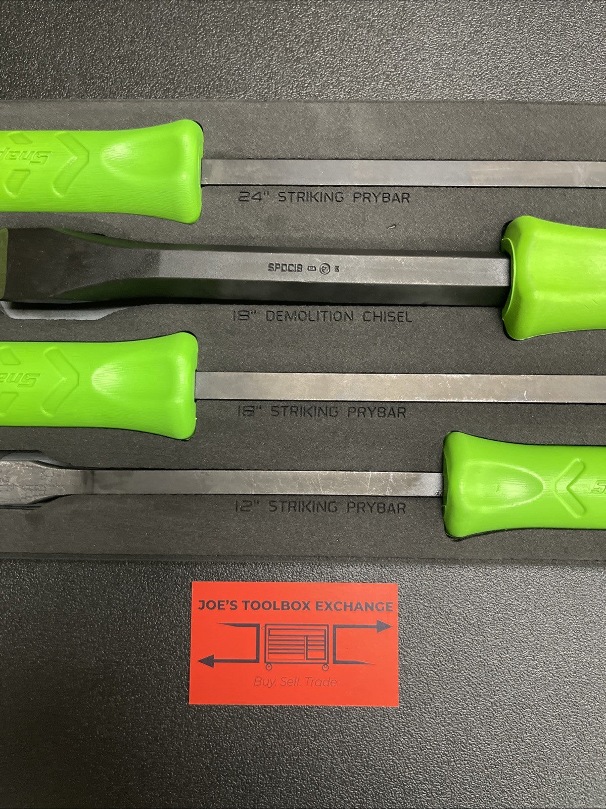 Snap-on USA 5-Piece Green Striking Prybar & Chisel Foam Set SPBSDC705DTFG