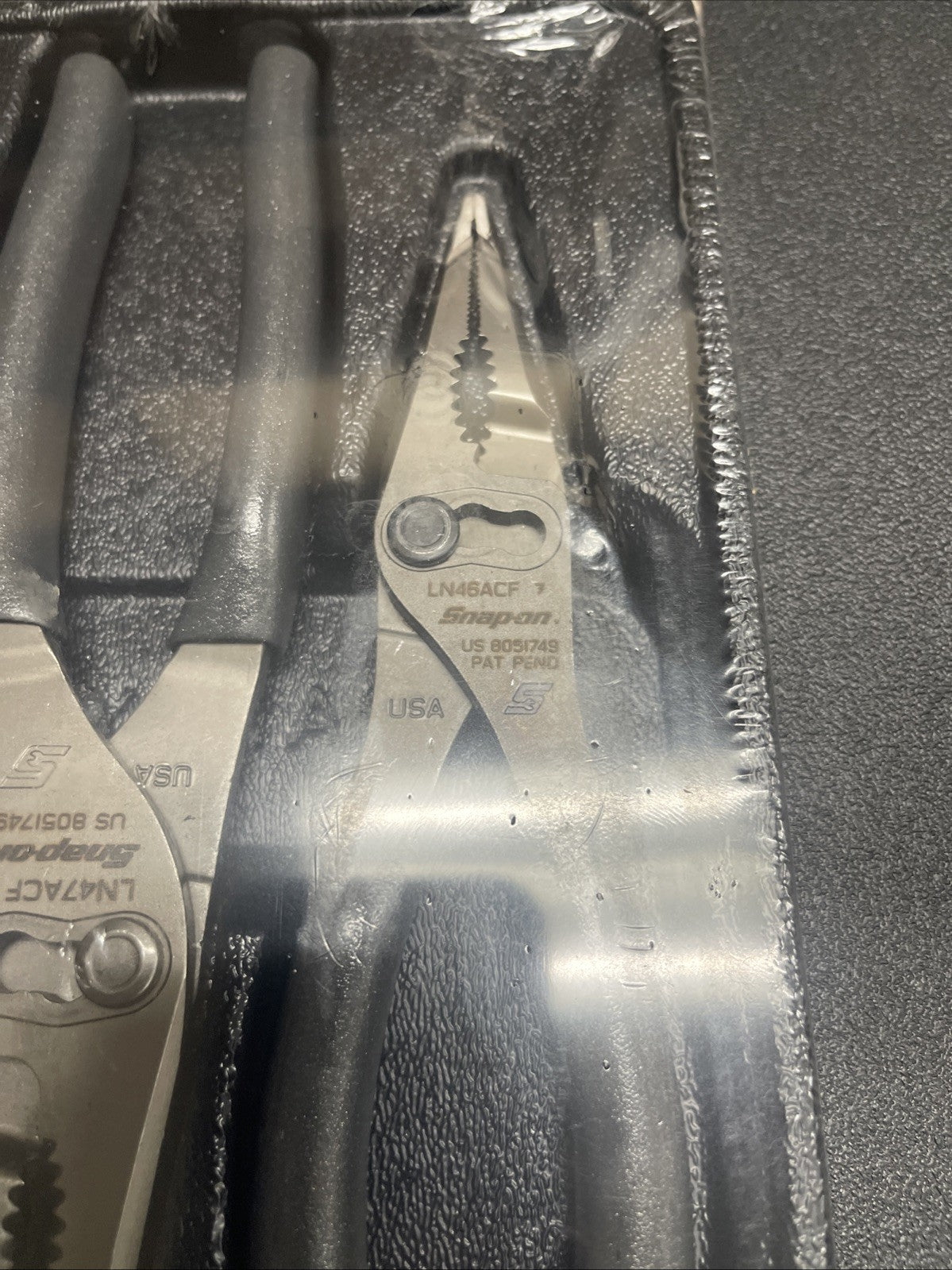 Snap-On Tools TITANIUM 3pc Soft Grip Long Nose Slip Joint Pliers Set PL3LNSJCFDT