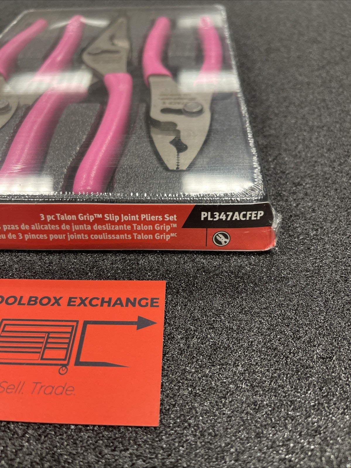 Snap-on Tools USA NEW 3pc ELECTRIC PINK 8” Slip Joint Pliers Set PL347ACFEP