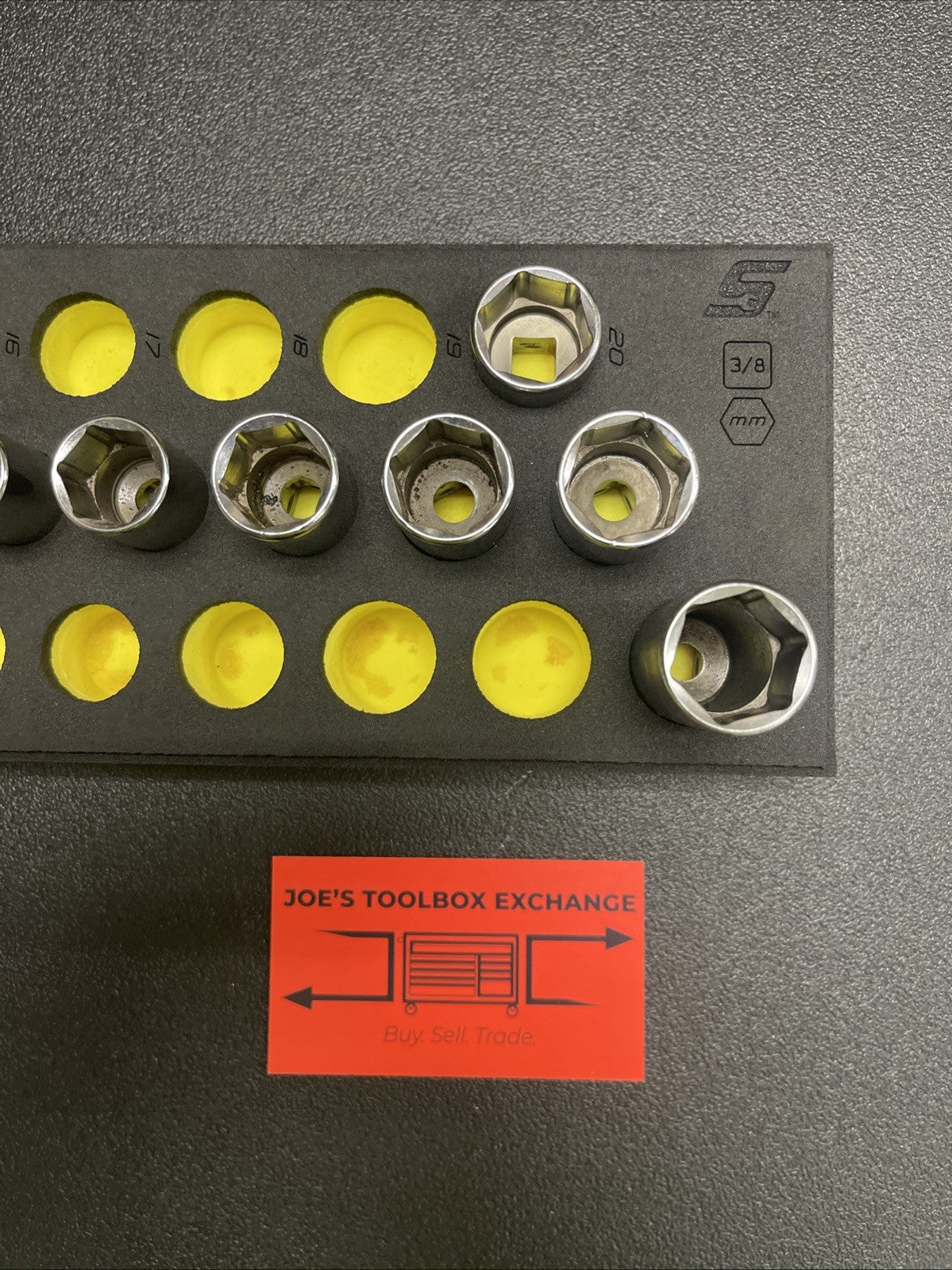 Snap-on 221SFMSFHVX 21pc 3/8" Dr. Metric Socket Set 6–20mm Shallow & Deep Hi Viz