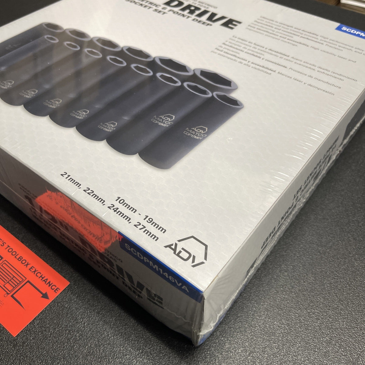 MATCO Tools SCDPM146VA 14 Pc ADV METRIC Deep Impact 6-point Socket Set 10-27MM 