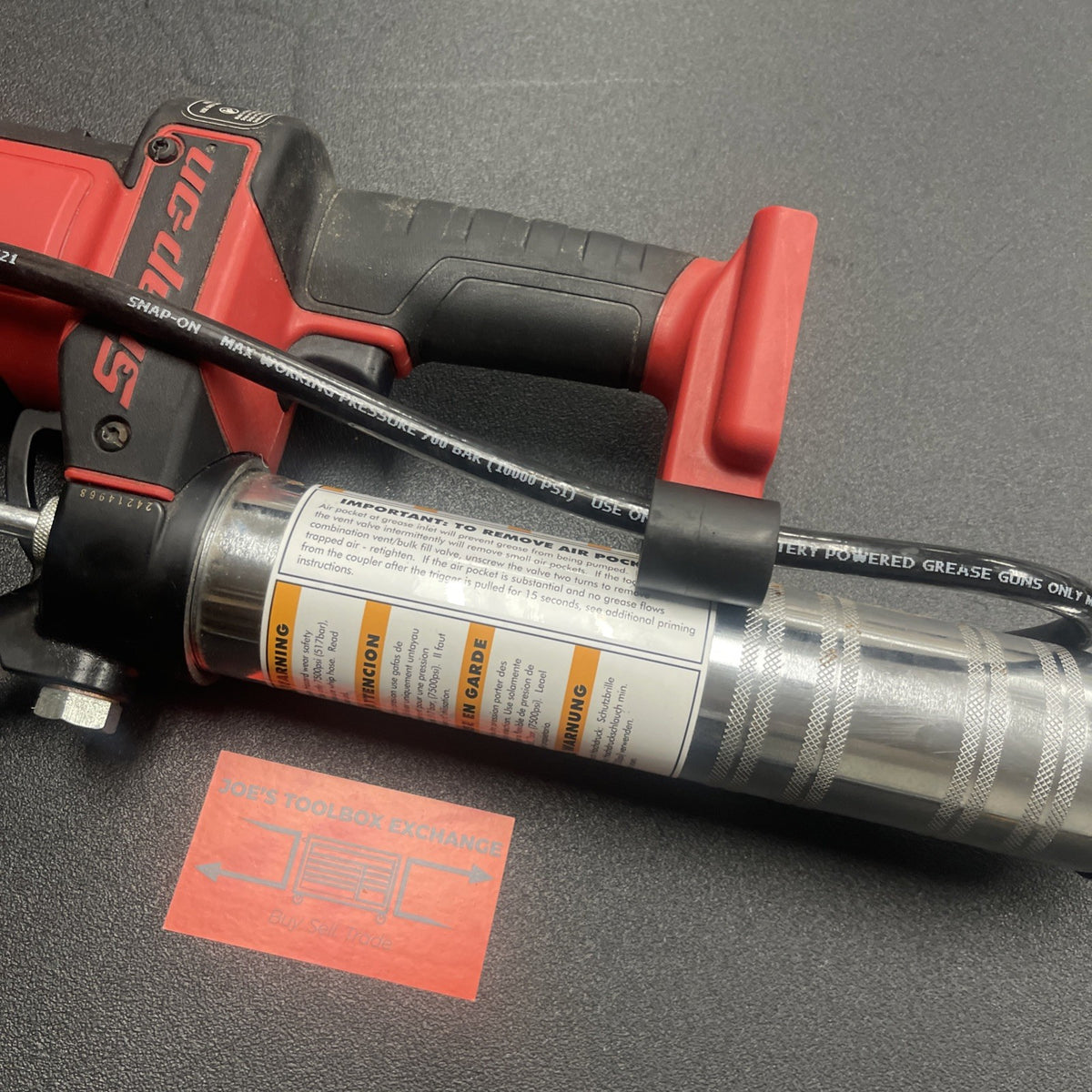 Snap-On Tools CGG8850A 18V Cordless Grease Gun Red, 7500psi