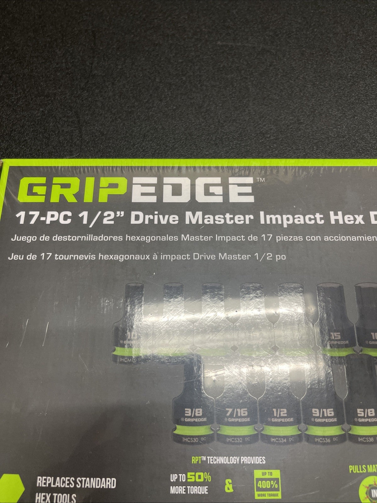 Grip Edge Tools MIHC17S 17 Piece Master 1/2" Drive Impact RPT Hex Driver Set