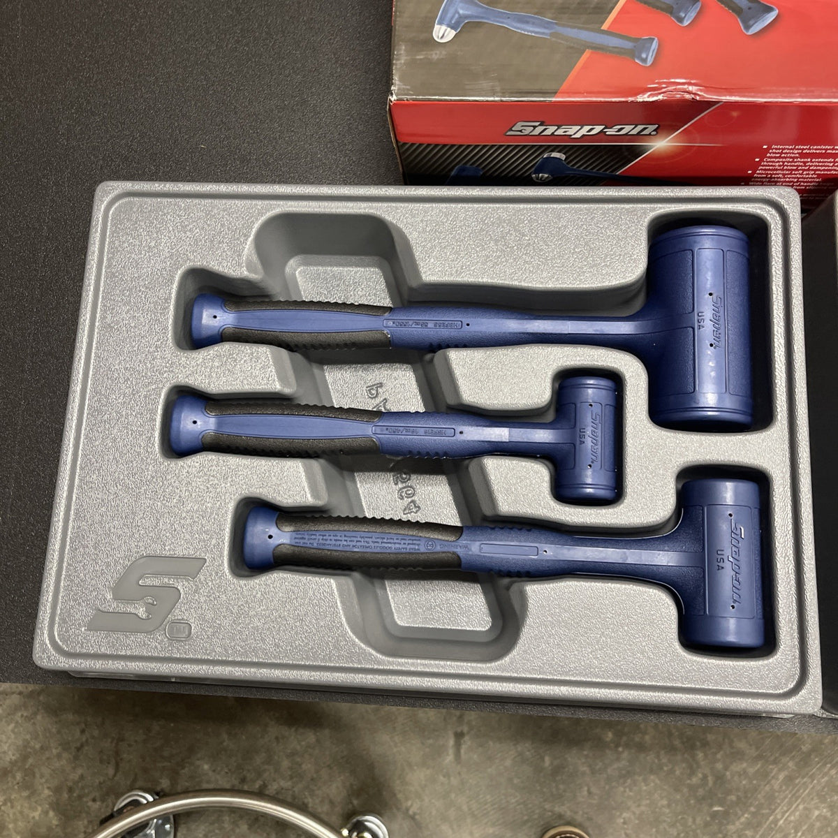 SNAP ON TOOL HBFEBD106 MB PWR BLUE Dead Blow Hammers 6Pc Ball Peen 16, 32, 56oz+