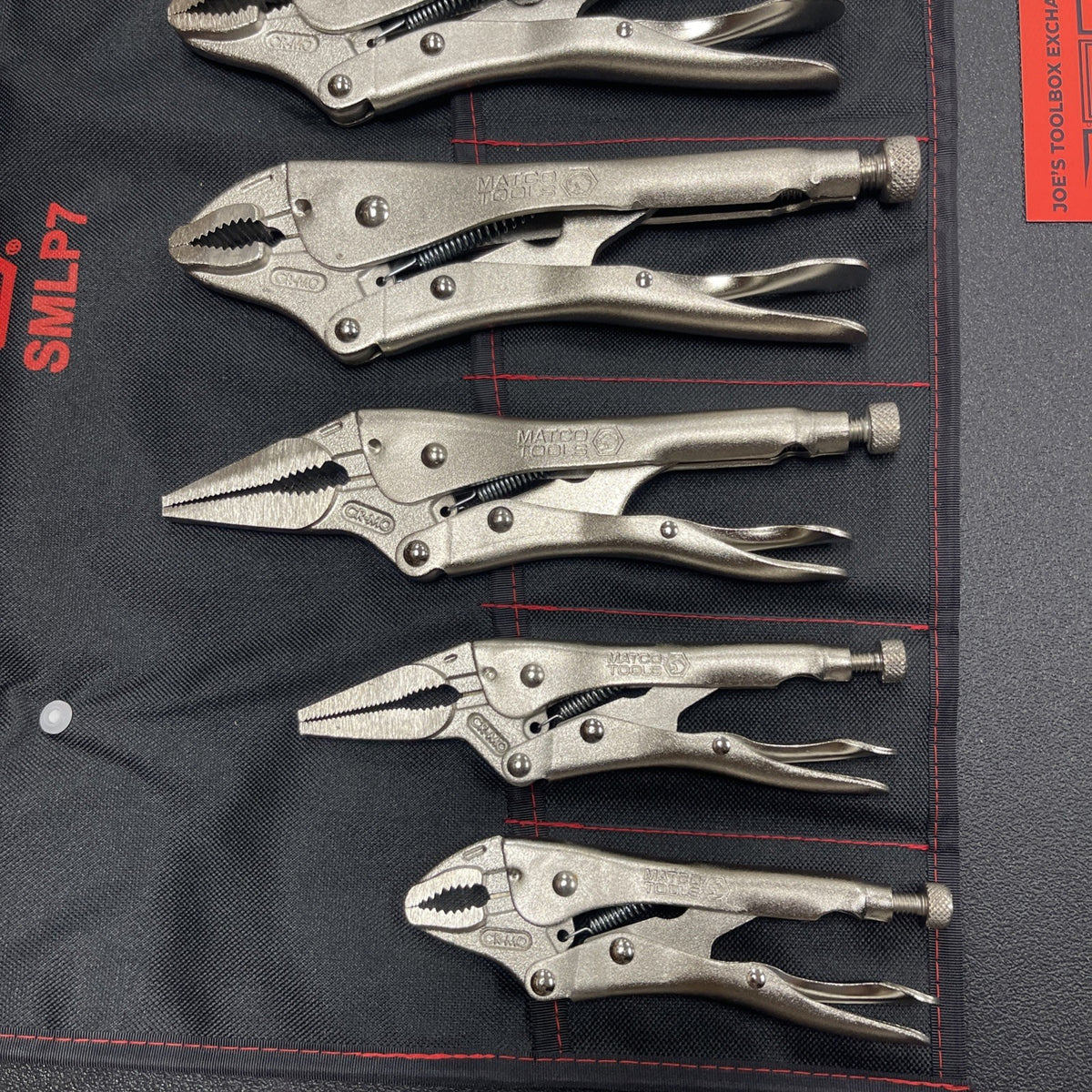 Matco Tools 7-Piece Locking Pliers Set w/ Soft Storage Wrap SMLP7