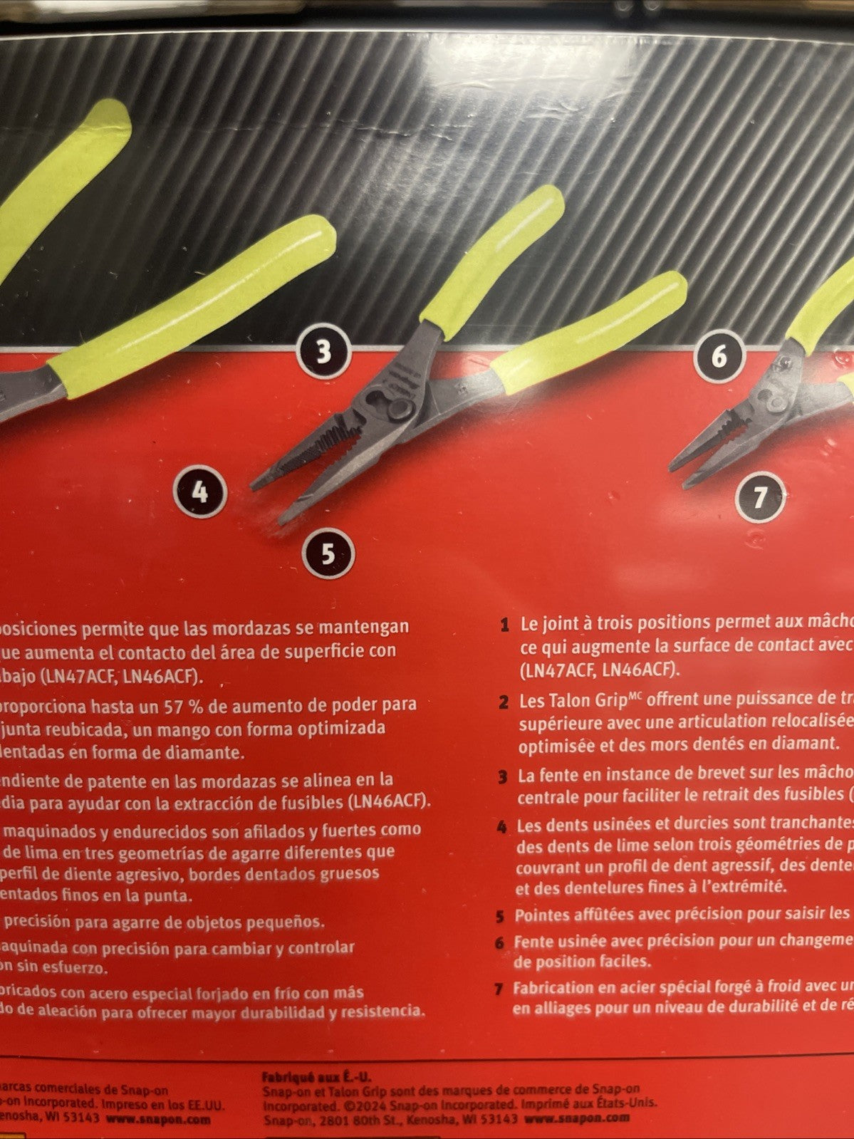 Snap-On Tools HI-VIZ 3pc Soft Grip Long Nose Slip Joint Pliers Set PL3LNSJCFHV