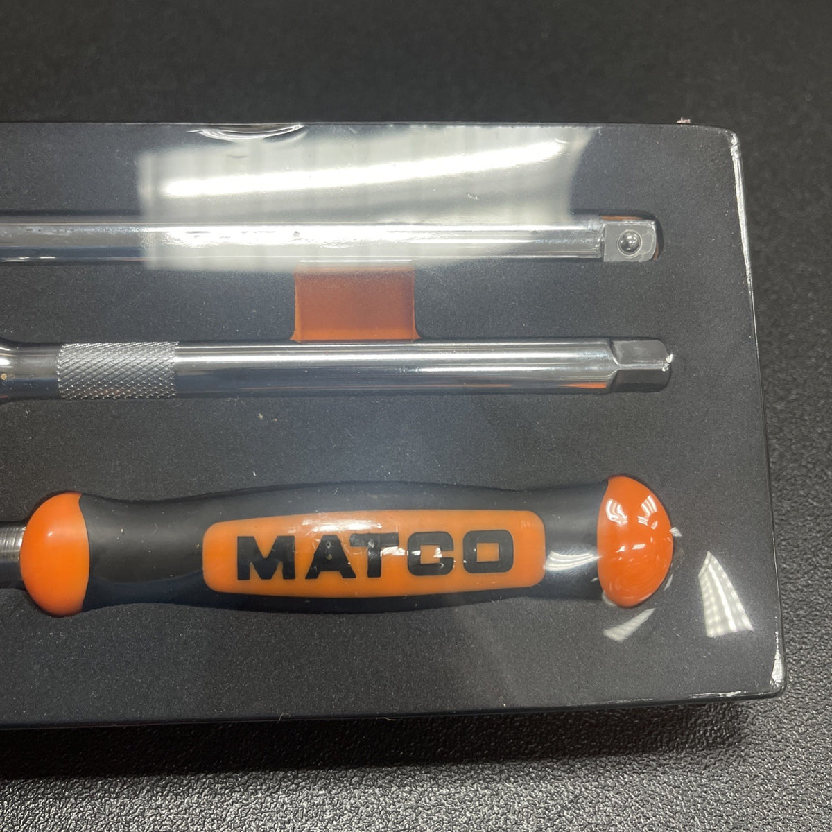 Matco Tools 3/8" Drive Flex Ratchet + Extensions Foam Set Orange BFR128SETM