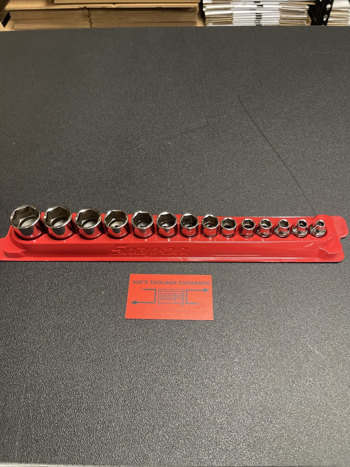 Snap-on 14pc 214FSY 3/8” Drive SAE shallow Socket Set  1/4” To 1” 6 Point Chrome