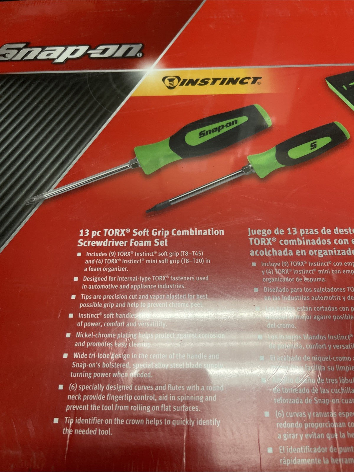 Snap-on Tools NEW USA 13pc Green Soft Grip TORX Screwdriver Foam Set SGDTX130BFG