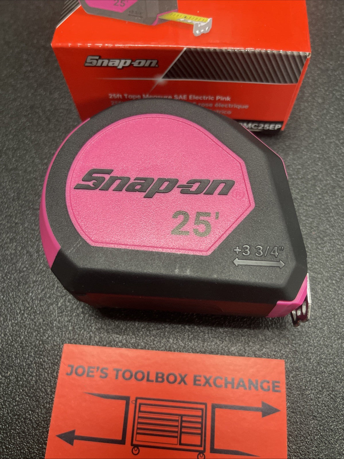 Snap-on Tools NEW Electric Pink 25' SAE Tape Measure TPMC25EP