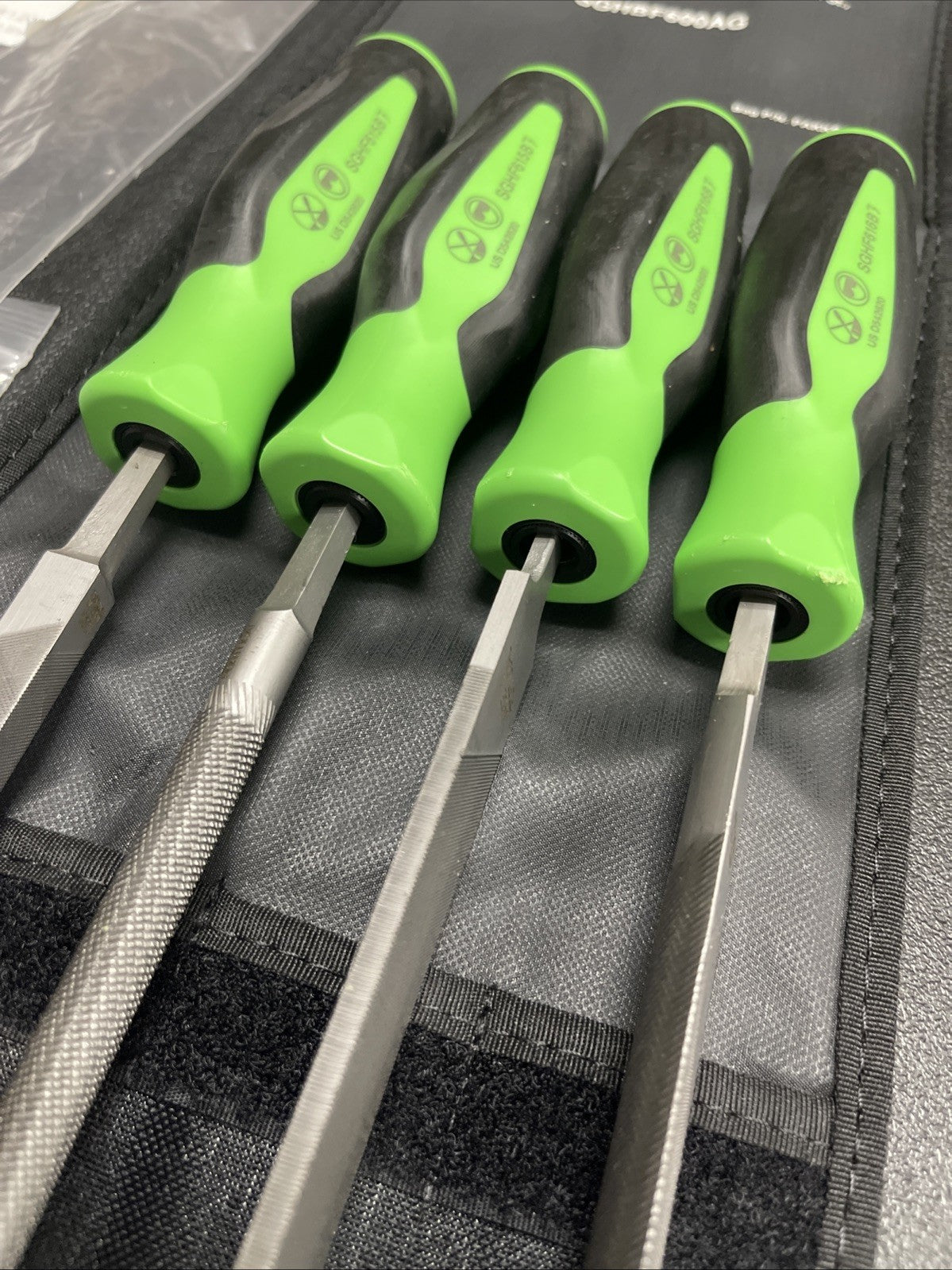 Snap-on Tools PORTUGAL NEW 4-Piece Green Mixed File Set SGHBF600AG