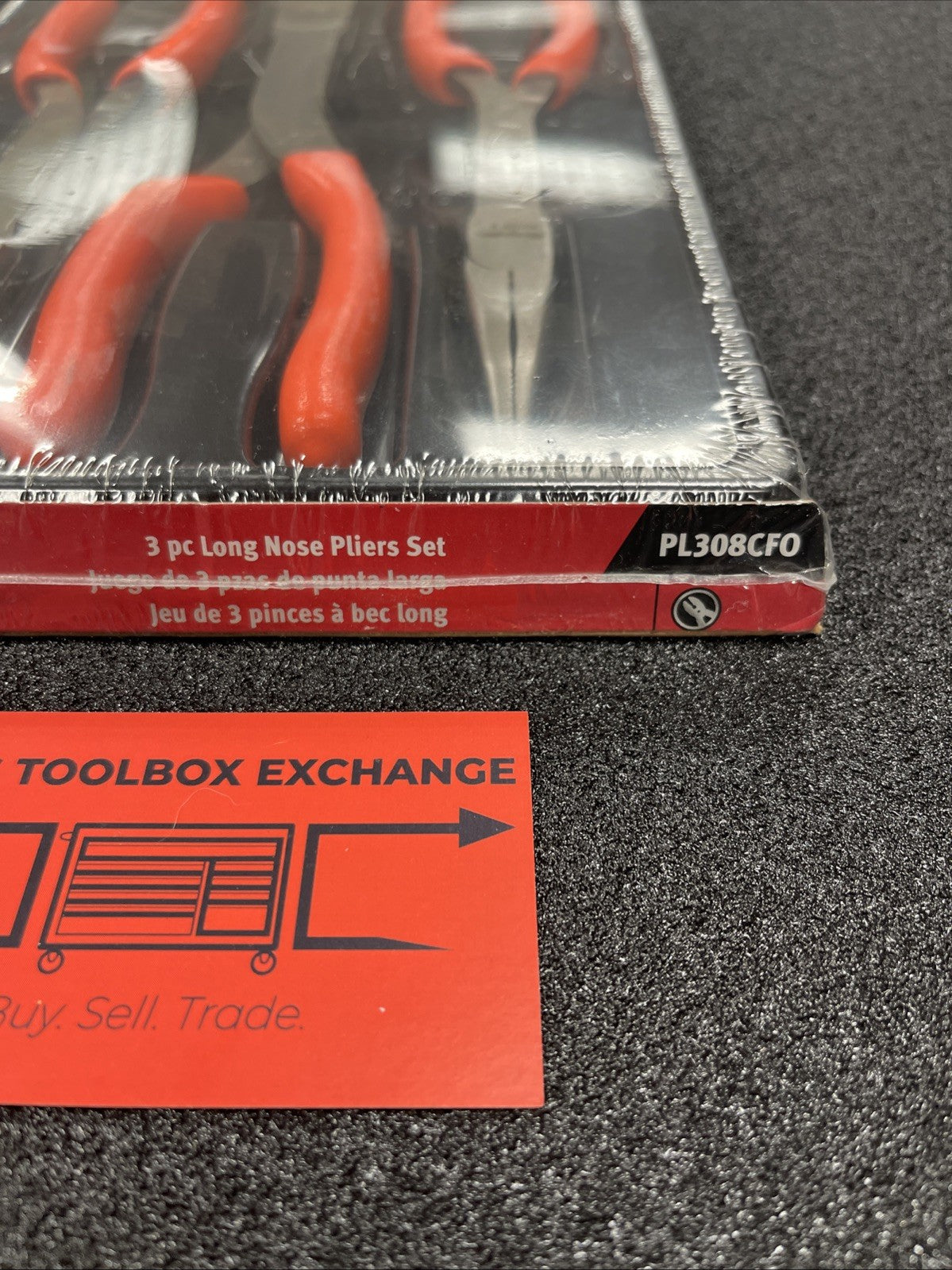 Snap-On Tools USA NEW 3 Piece ORANGE Soft Grip LONG NOSE Pliers Set PL308CFO