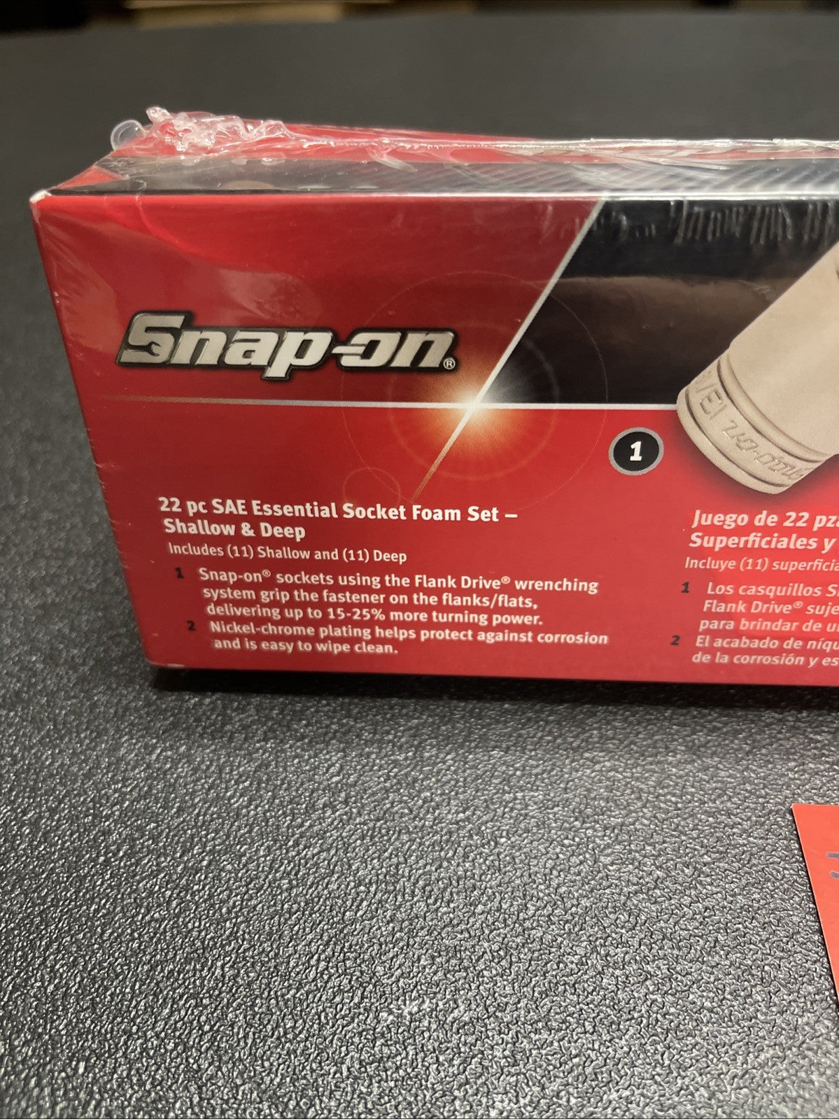 Snap-on Tool 222SFFSFHV 22pc 3/8"dr 1/4-7/8" Shallow/Deep Socket Foam Set Hi-Viz