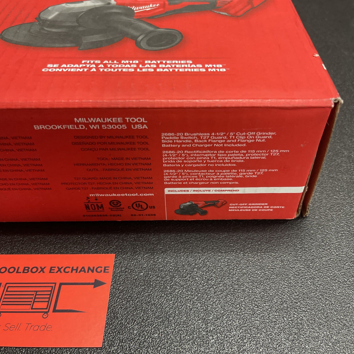 Milwaukee 2686-20 M18 18V Brushless Cordless 4-1/2" / 5" Cut-Off Grinder
