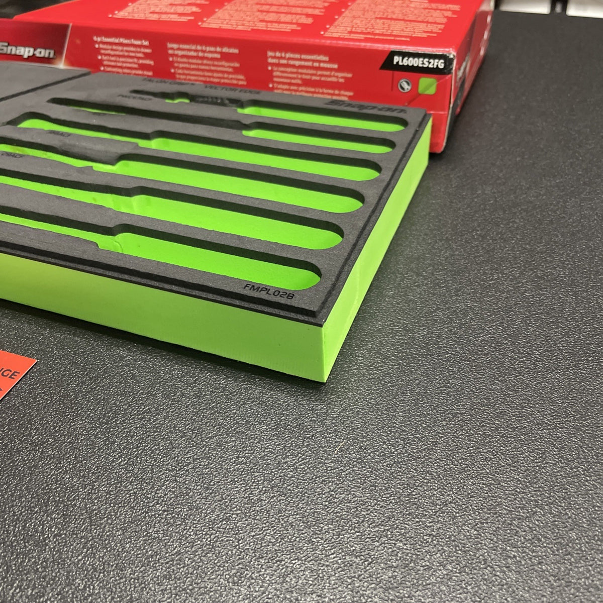 Snap-on fmpl02bg foam organizer  for 6pc essential plier set green FMPL02B