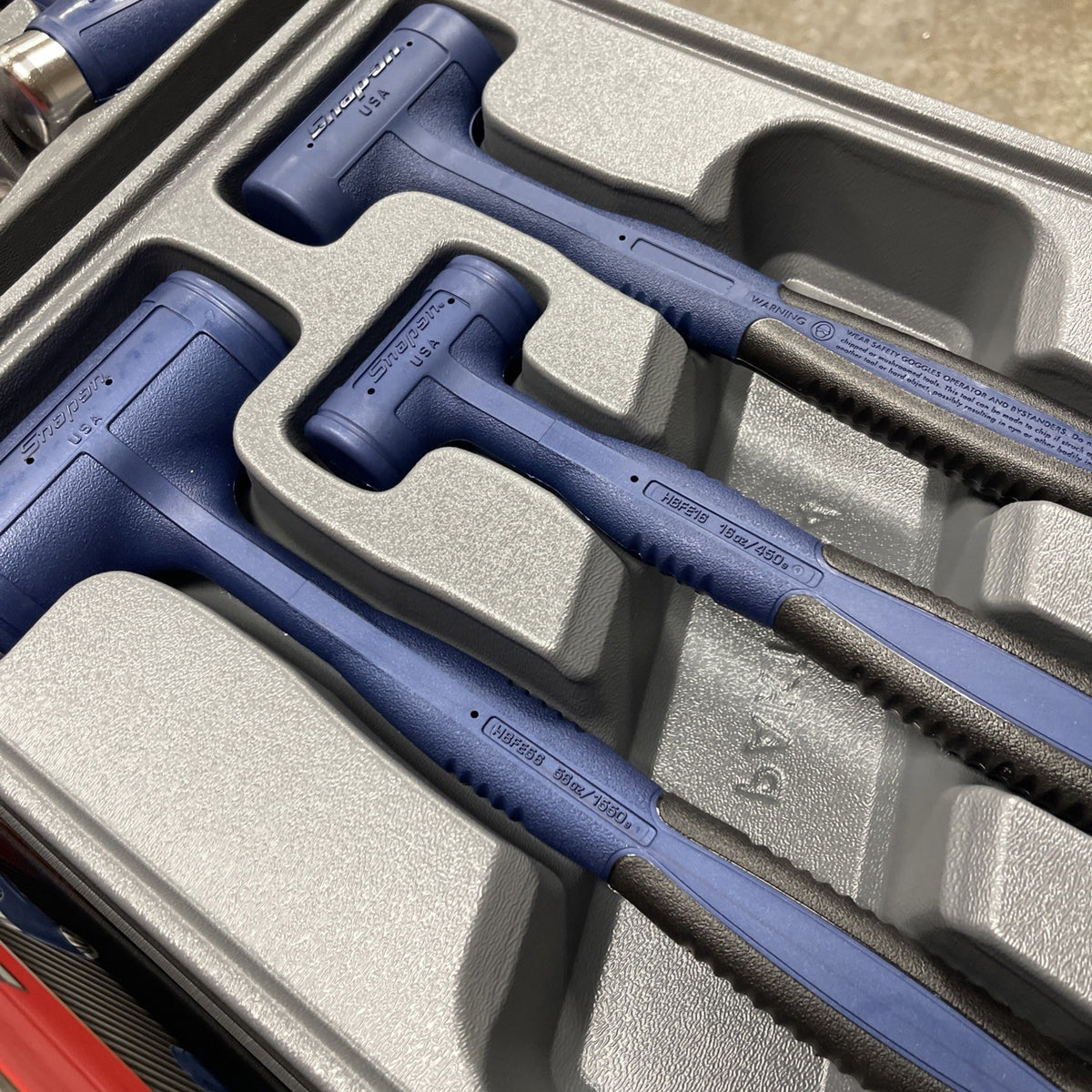 SNAP ON TOOL HBFEBD106 MB PWR BLUE Dead Blow Hammers 6Pc Ball Peen 16, 32, 56oz+