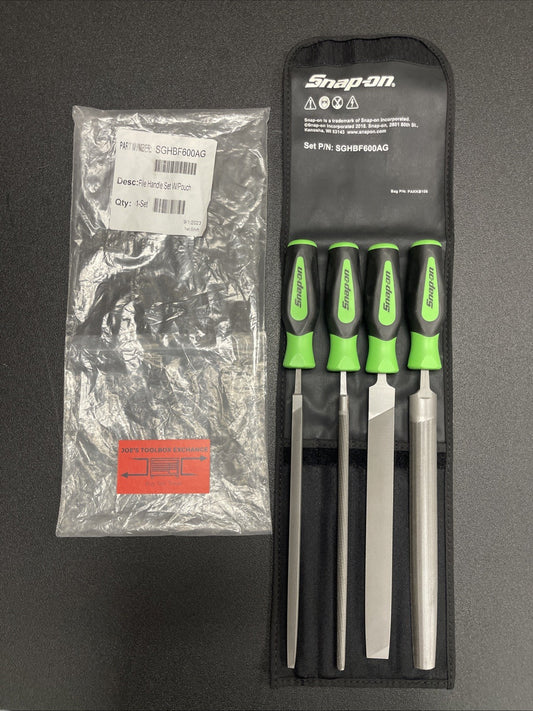 Snap-on Tools PORTUGAL NEW 4-Piece Green Mixed File Set SGHBF600AG