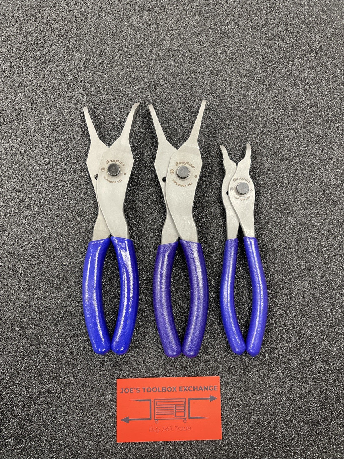 Snap-on USA NEW DARK PURPLE 3pc Snap Ring Plier Set SRPC9090A SRPC7045 SRPC7045